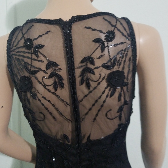 Parker black embroidered sequin gown 4 - Picture 6 of 7